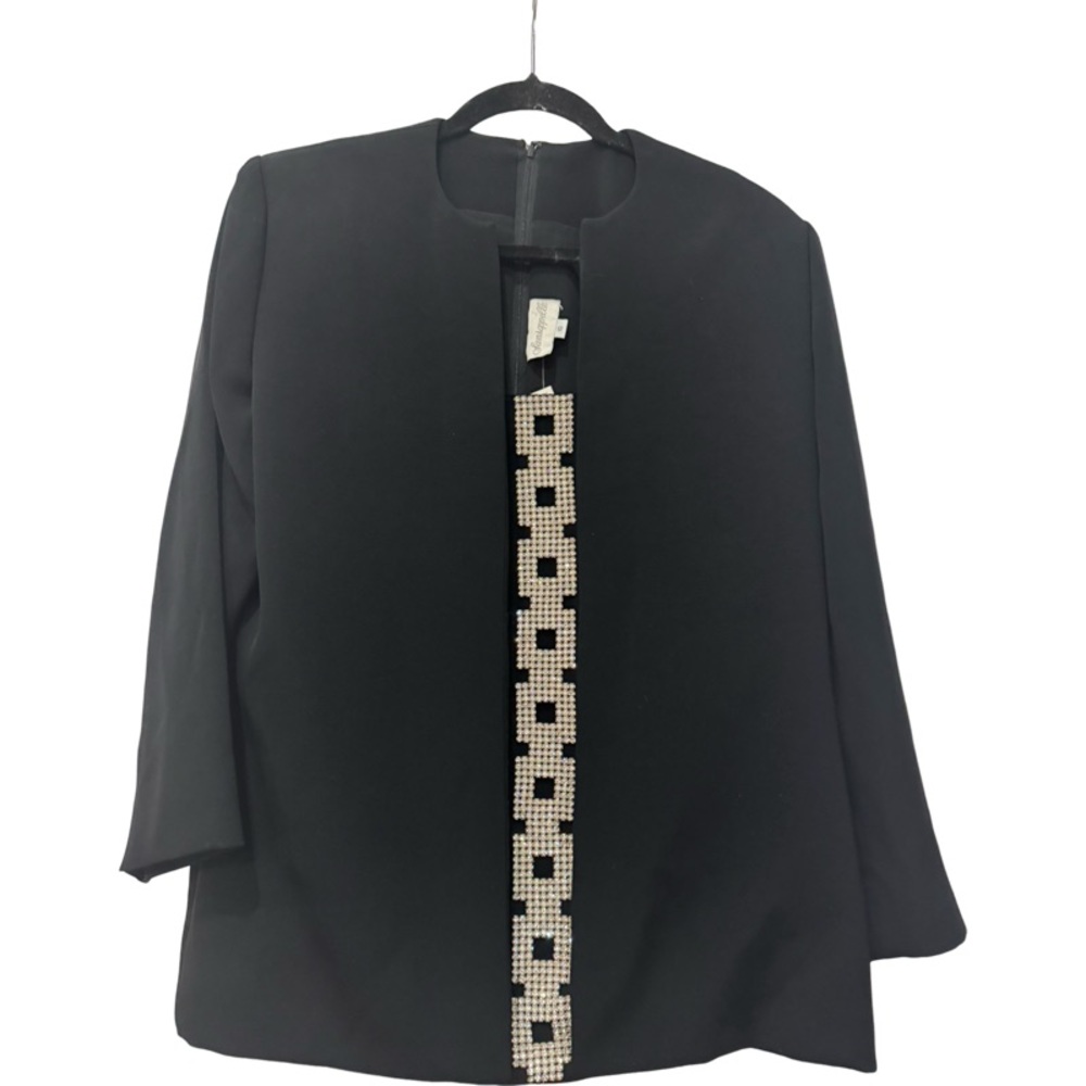 Sleek Black Blouse with Distinctive Closure